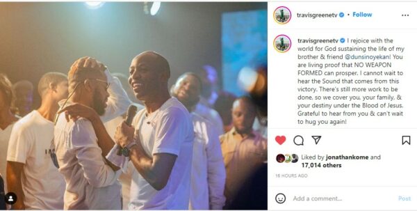 Travis Greene Celebrates Dunsin Oyekan After Escaping Ghastly Car Accident