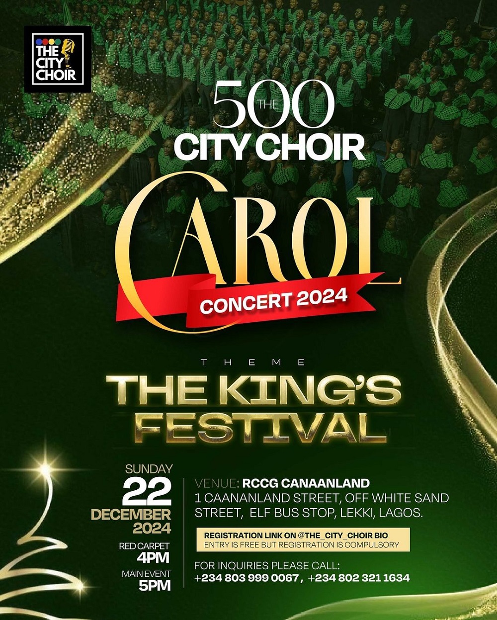 The 500 City Choir Set To Host First Christmas Carol Concert – The King’s Festival!