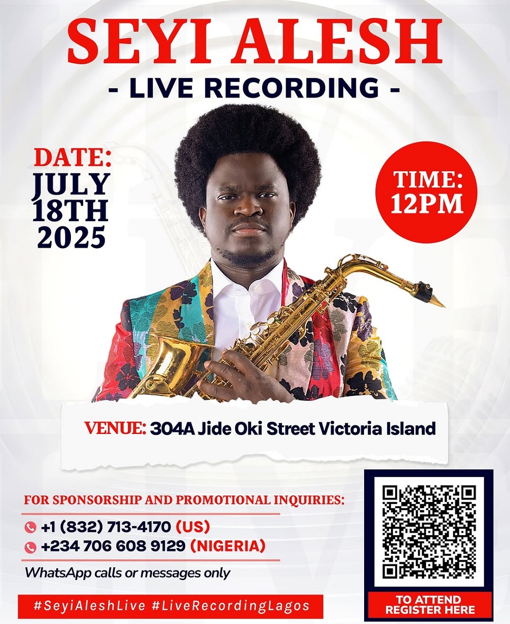 Seyi Alesh Announces Powerful Live Recording Event In Lagos – July 18th