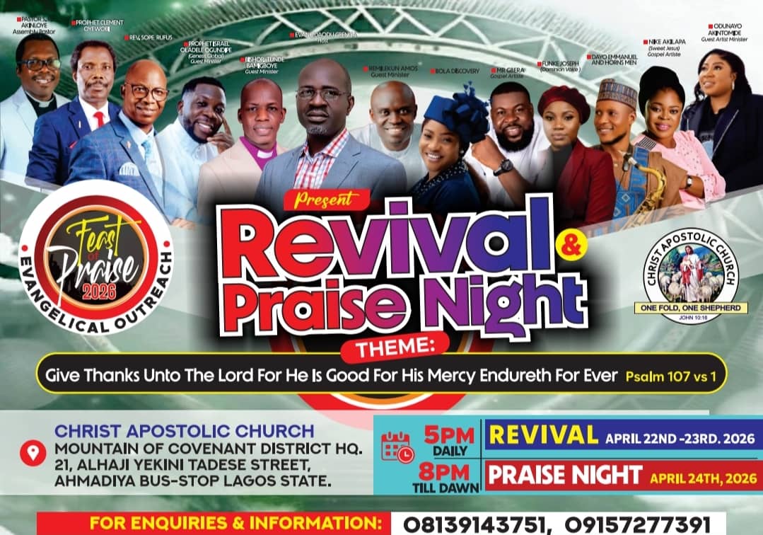 Feast of Praise 2026 Set to Light Up Lagos with Revival and Powerful Praise Experience