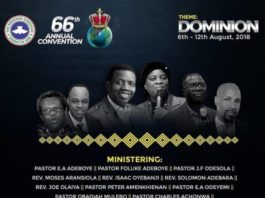RCCG 66th Annual Convention 2018 Speakers